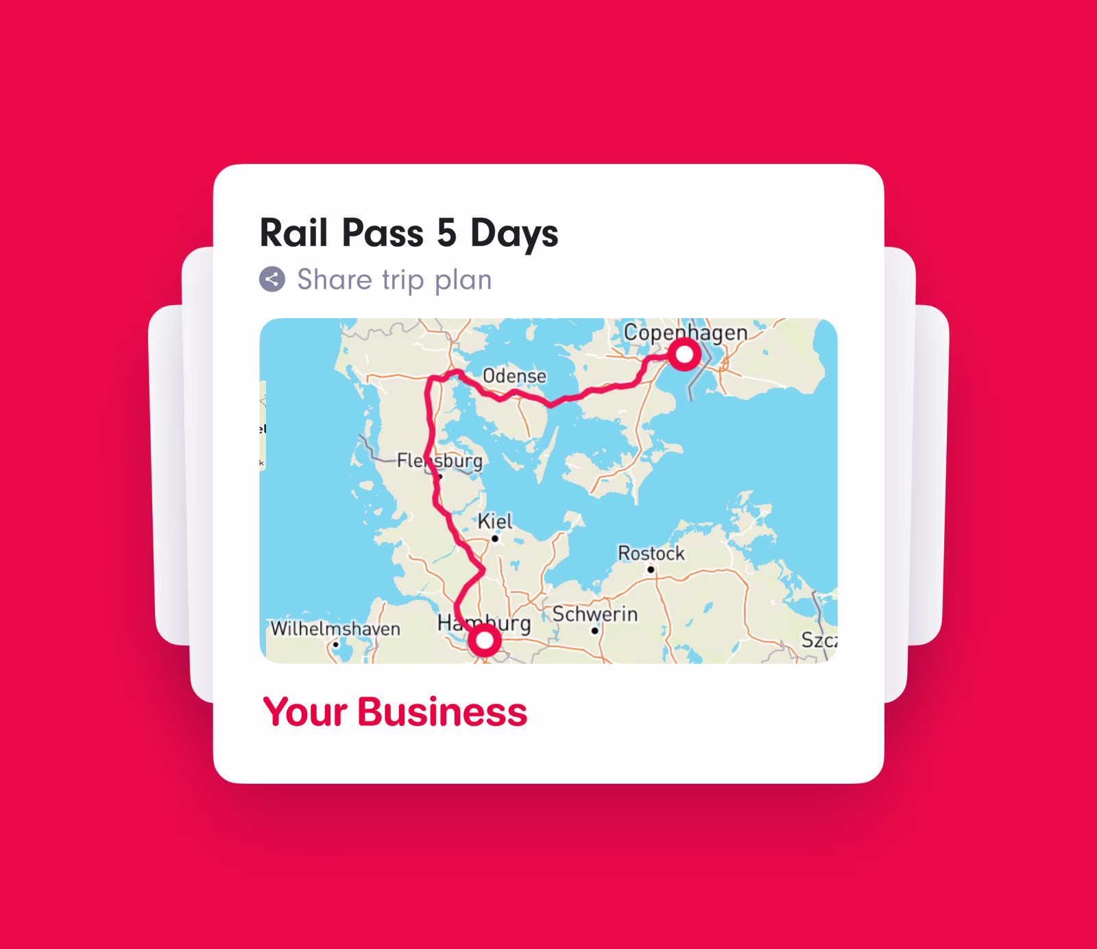 Illustration of an embeddable rail booking widget